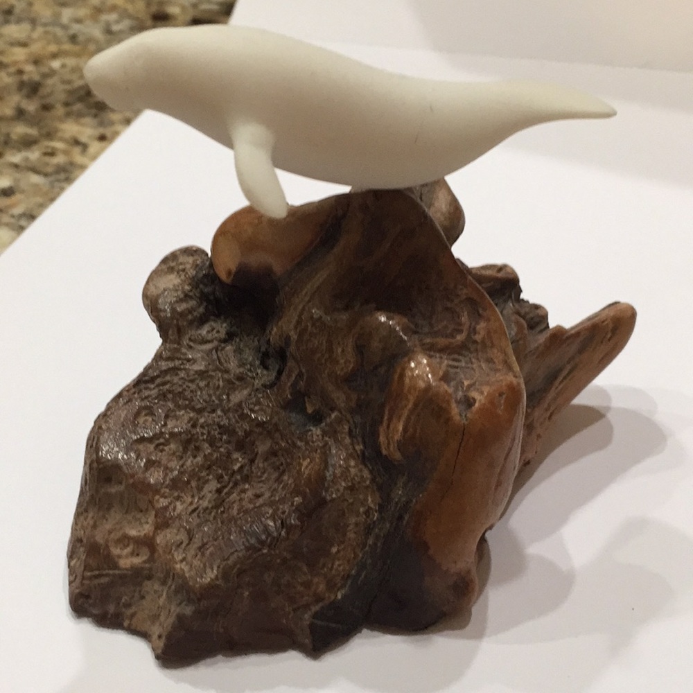 John Perry Manatee Sculpture Statue Burlwood 3"